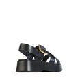 EOS Barista Black Leather Platform Sandal