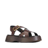 EOS Barista Chestnut Leather Platform Sandal