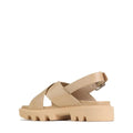 The EOS Womens Flighty Nude Chunky Look Leather Sandal features thick treaded platform soles, wide crisscross leather straps, and an adjustable slingback buckle—ideal for those seeking a stylish premium sandal., 49657, 49658, 49659, 49660, 49661, 49662, 49663