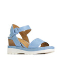 EOS Jadon Cerulean Leather Wedge Sandal CLEARANCE