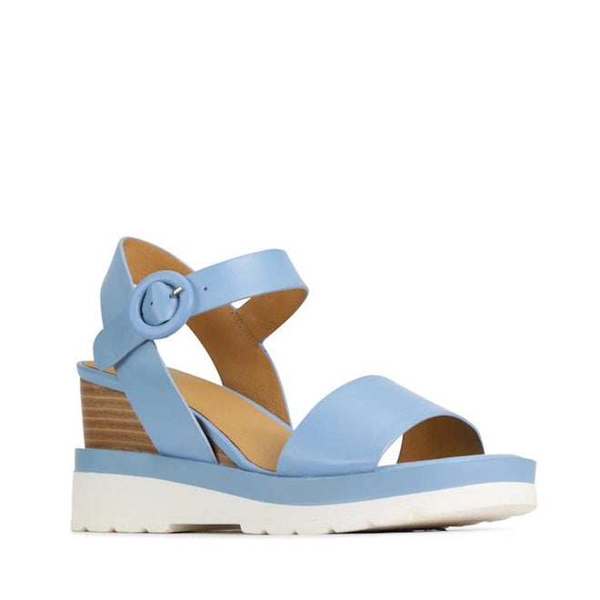 EOS Jadon Cerulean Leather Wedge Sandal CLEARANCE