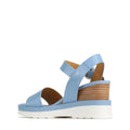 EOS Jadon Cerulean Leather Wedge Sandal CLEARANCE