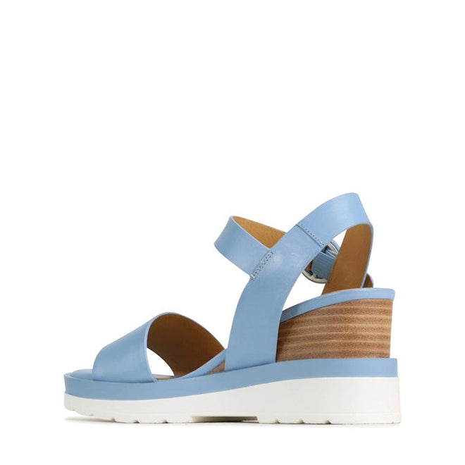 EOS Jadon Cerulean Leather Wedge Sandal CLEARANCE