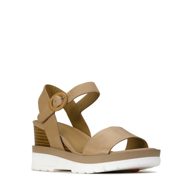 EOS Jadon Tan Leather Wedge Sandal CLEARANCE