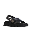 EOS Monnis Black Womens Leather Sandal