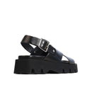 EOS Monnis Black Womens Leather Sandal