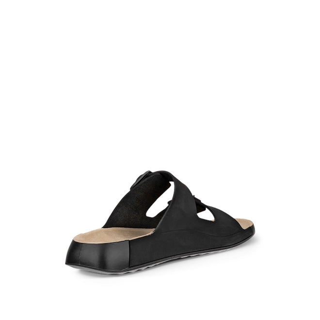 Ecco Mens Cozmo Casual Buckle Black Leather Slide