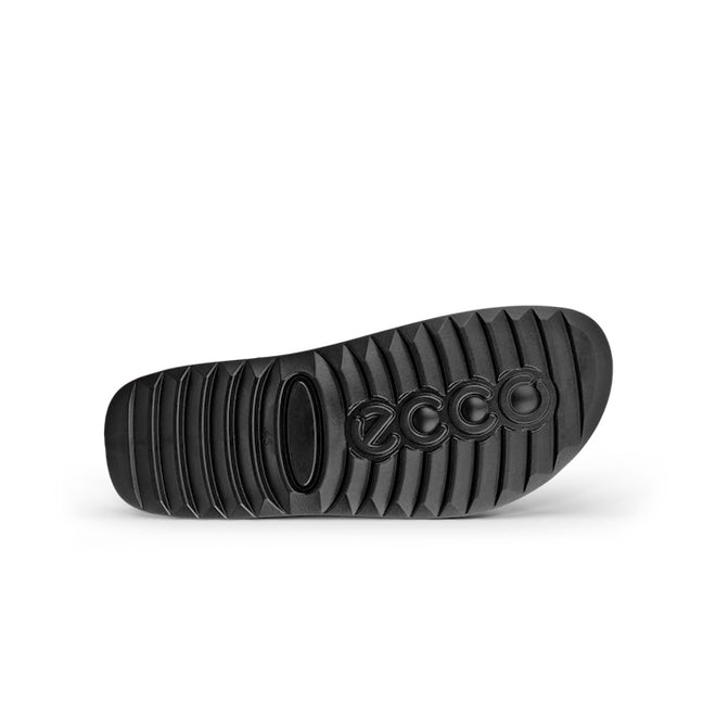 Ecco Mens Cozmo Casual Buckle Black Leather Slide
