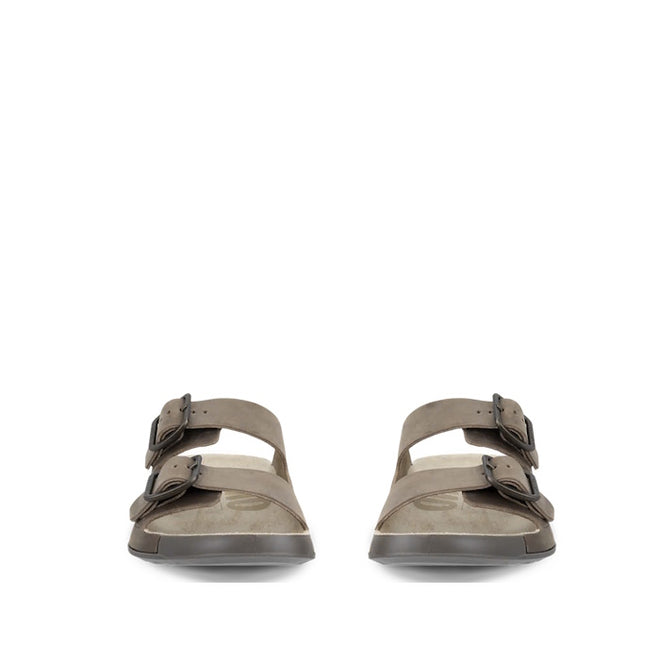 Ecco Mens Cozmo Casual Buckle Nutmeg Brown Leather Slide