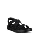 Ecco Womens Soft Sandal Cross Strap Black Adjustable
