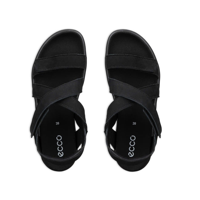 Ecco Womens Soft Sandal Cross Strap Black Adjustable
