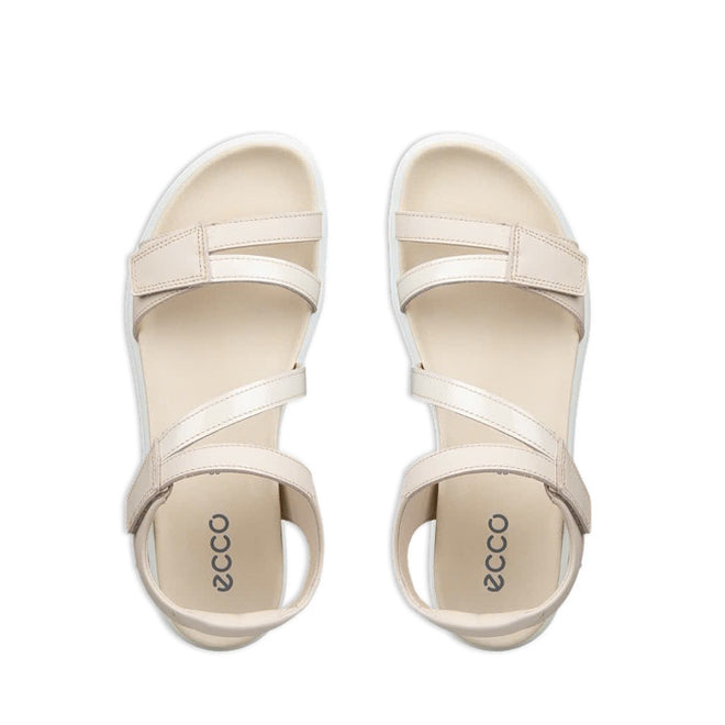Ecco Womens Soft Sandal 3 Strap Limestone Adjustable