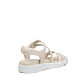 Ecco Womens Soft Sandal 3 Strap Limestone Adjustable