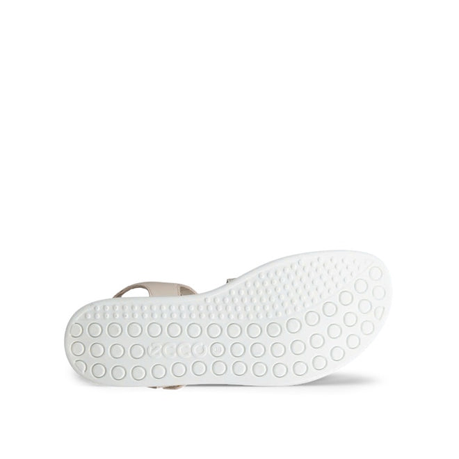 Ecco Womens Soft Sandal 3 Strap Limestone Adjustable
