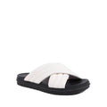 Emu Ella Coconut White Black Leather Summer Slide