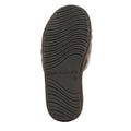 The sole of the EMU Women's Mckay Dark Olive Sheepskin Scuff Slipper Slide features a textured pattern with "EMU Australia" printed in the center, shown against a white background., 50733, 9330071976265, 9330071976272, 9330071976289, 50737, 50738