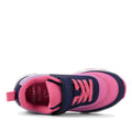 The Harrison Nifty Kids School Sports Trainer Navy/Lilac is shown from above with lilac laces, a navy strap, and lilac lining. It features a sporty design, breathable lining, removable innersole, and a white sole., 48580, 9361913035529, 9361913035543, 9361913035567, 9361913035581, 9361913035604, 9361913035628, 9361913035642, 48588, 48589, 48590