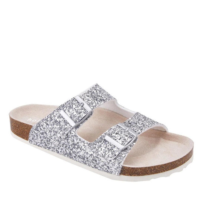 Holster Farah Silver Glitter Synthetic Women's Summer Sandal
