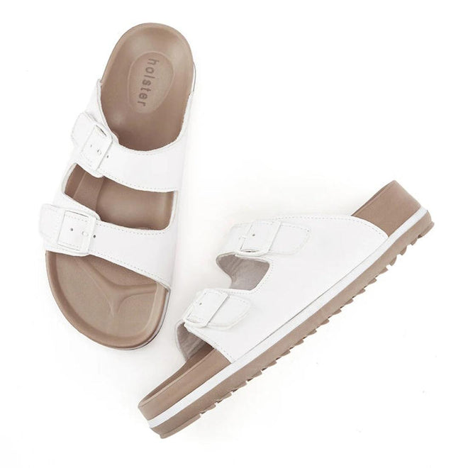Holster Stride White Synthetic Women's Summer Slide Sandal