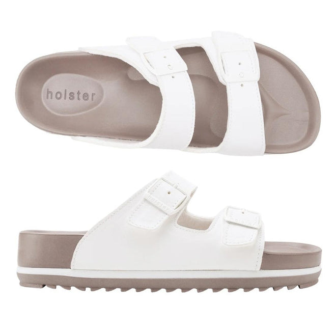 Holster Stride White Synthetic Women's Summer Slide Sandal