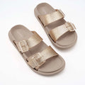 Holster Womens Soleshimmer Gold Glitter Summer Slide