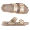 Holster Womens Soleshimmer Gold Glitter Summer Slide