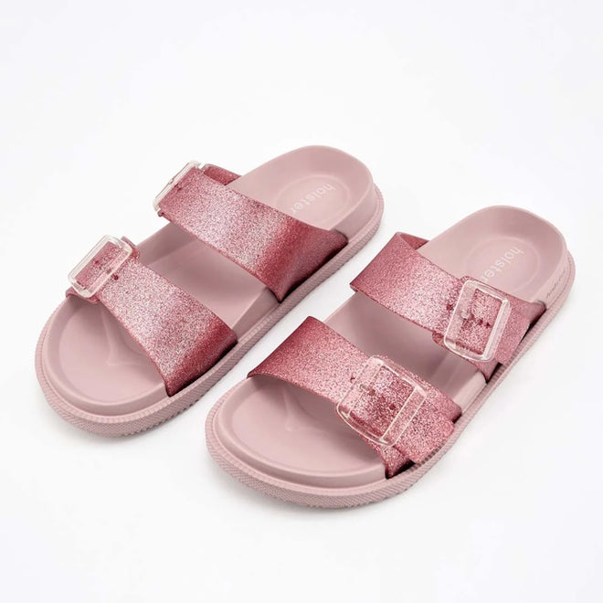 Holster Womens Soleshimmer Pink Glitter Summer Slide