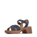 Los Cabos Alegra Navy Wedge Platform Backstrap Sandal