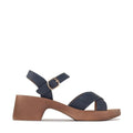 Los Cabos Alegra Navy Wedge Platform Backstrap Sandal