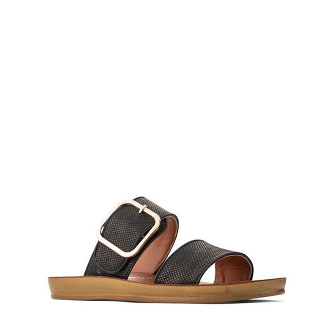 Los Cabos Doti Black Raffia Light Flexible-Sandal
