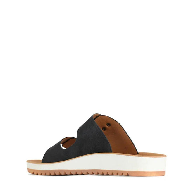 Los Cabos Naara Black Adjustable Summer Womens Slide Sandal