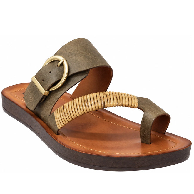 Los Cabos Bria WIDE Khaki Light Flexible Sandal Jandal