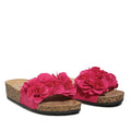 Los Cabos Corsage Fuchsia Flower Women's Slides Hot Pink