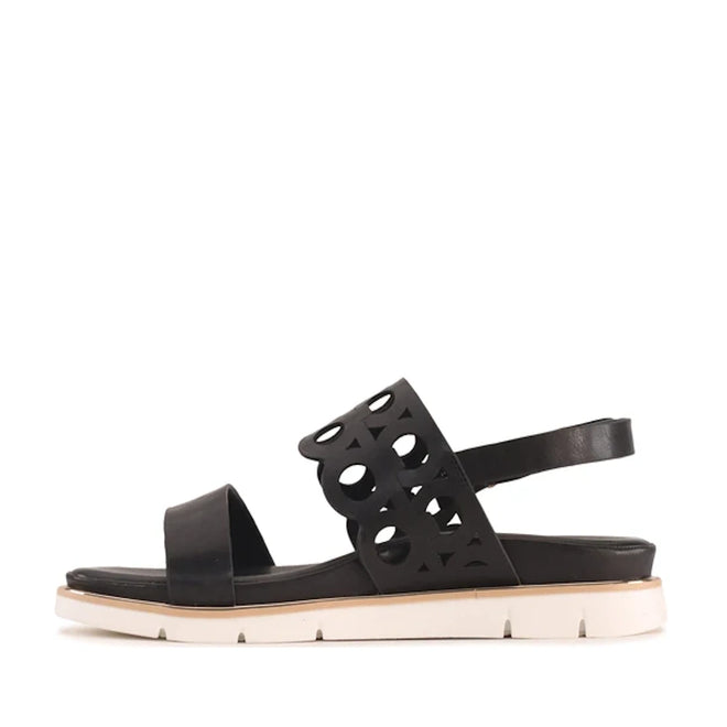 Los Cabos Terica Black Sandal With Back Strap
