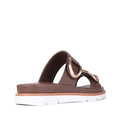 Los Cabos San Women's Slide Double Strap Sandal Chestnut Brown