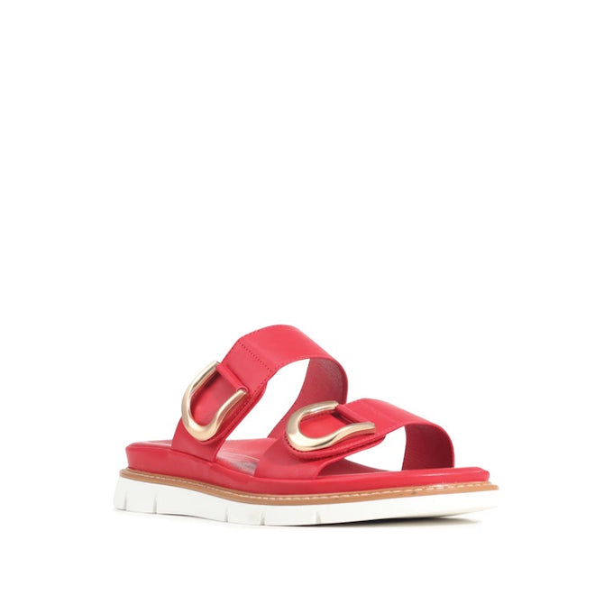 Los Cabos San Women's Slide Double Strap Sandal Red