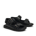 Pretty  Brave Milo Black Leather School Sandal Open Toe