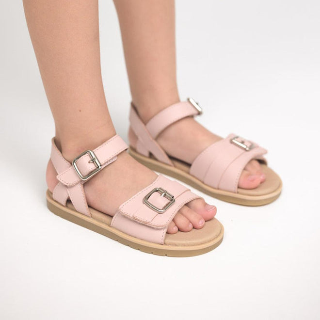 Pretty Brave Child Piper Soft Pink Leather Open Toe Sandal