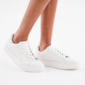 Rollies Womens Courtclub All White Leather Trainer