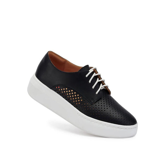 Rollie Womens Derby City Punch Black Leather Trainer