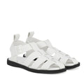 Rollie Womens Fisherman Sandal White Black Leather