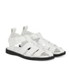 Rollie Womens Fisherman Sandal White Black Leather