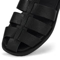 Toe close up of Rollie Fisherman Black sandal with multiple straps and textured pebbled look on the leather on a white background. Also showing slightly square toe.,
9781760777722,
9781760777739,
9781760777746,
9781760777753,
9781760777760,
9781760777777,