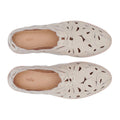 Rollie Derby Sidecut Applique Bone Womens Leather shoes in off-white, featuring decorative cutouts and lace-up closures., 54662, 9339554216393, 9339554216409, 9339554216416, 9339554216454, 9339554216461, 54663