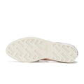 The image shows the white anti-slip rubber outsole of the Rollie Womens Sidecut Punch Silver Metallic Leather Shoe, featuring a herringbone tread pattern and 'rollie' embossed in the center., 9339554231341, 9339554231358, 9339554231365, 9339554231372, 9339554231389