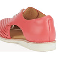 Rollie Womens Sidecut Punch Coral Paradise leather oxford shoe with white laces, a side cutout, a perforated toe box, and a white flat sole., 54741, 54742, 9382760798733, 9382760798740, 9382760798757, 9382760798764, 54747