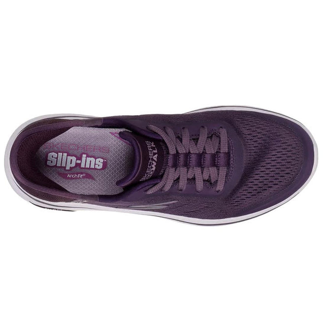 top down view of skechers slip in Valencia walking casual shoe in Plume.,
197976498105,
197976498129,
197976498143,