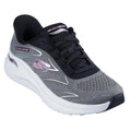 A right foot shot shpwing the outerside and front of Skechers Arch Fit 2.0 Sleak Stride slip-on sneakers in black and pink with a mesh upper and a cushioned midsole,
198739118438,
198739118452,
198739118476,
198739118490,
198739118506,