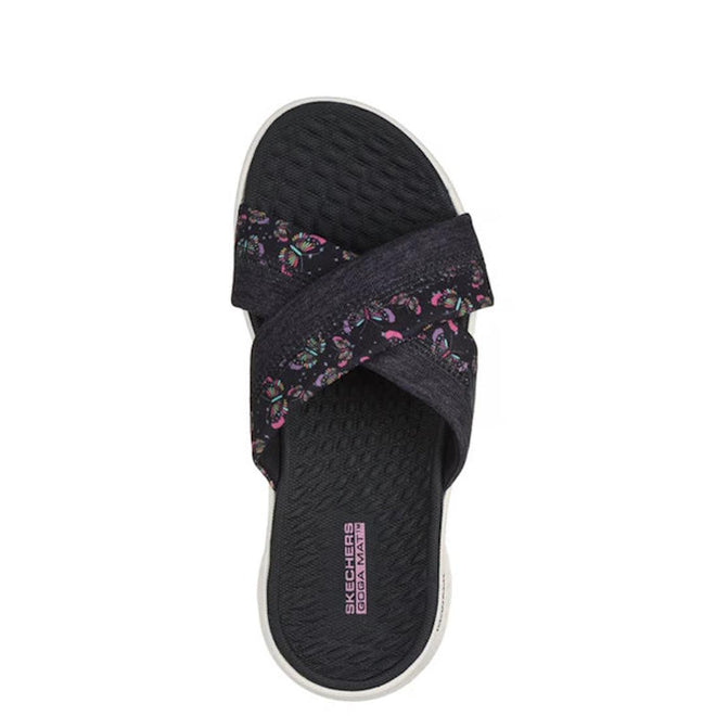 Skechers Go Walk Flex Sandal Butterfly Bliss Black Multi Slide