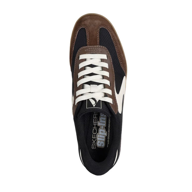 Skechers Womens HotShot  Everyday Ease Black Brown Slip In Sneaker